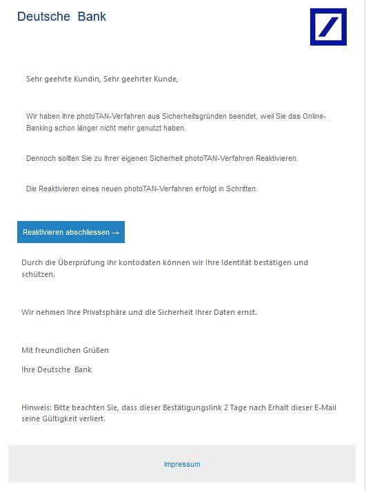 Screenshot Deutsche Bank